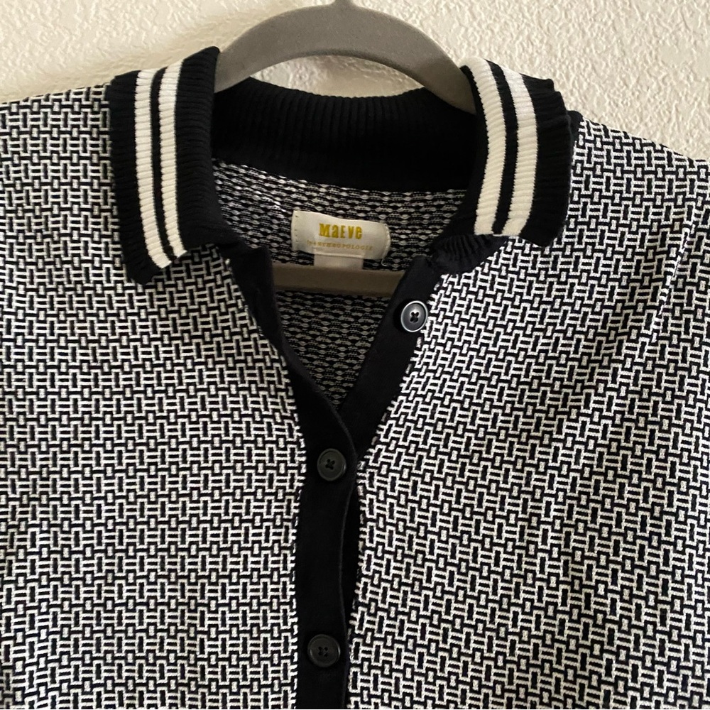 Anthropologie Maeve Plunging Polo Cardigan - Picture 5 of 9